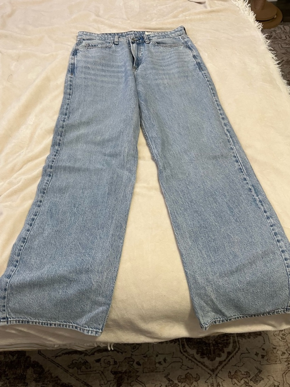 Rag & Bone Light Wash Wide-Leg Jeans